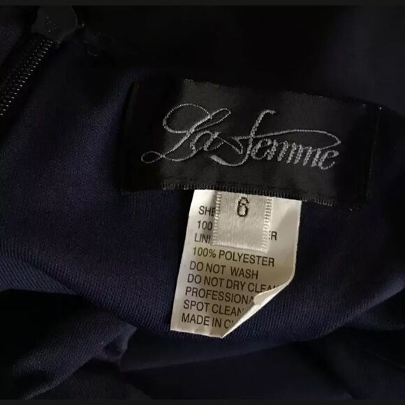 LA FEMME Open Back Jersey Gown Navy size 6 - Picture 5 of 7